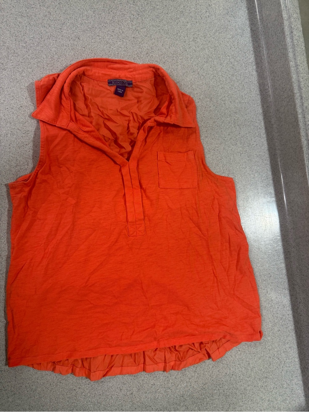 Bandolino Bright Orange Sleeveless Polo Tank